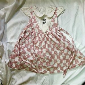 Pink Dress with Colar Girl’s Short Sleeve